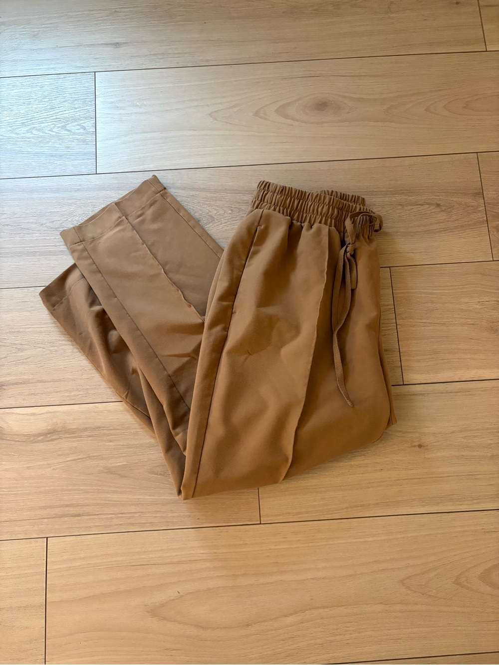 Relaxed Drawstring Pants - Brown